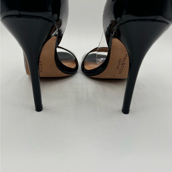 Halston Heritage Black Heels Sandals with Stiletto and Ankle Strap Size 5.5 - Picture 6 of 9
